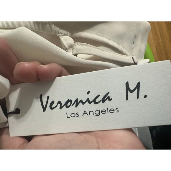 Veronica M Cupro Surplice Top Ivory Size L - Picture 6 of 8